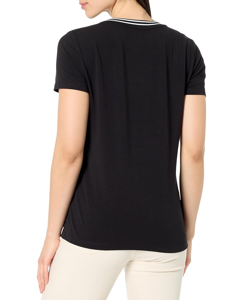 Tシャツ・カットソー DUVETICA Nihoundak Navy Women's Short Sleeve Collared T-shir Ladies Chiffon Asymmetric Sailor Collar Top Shirt Short